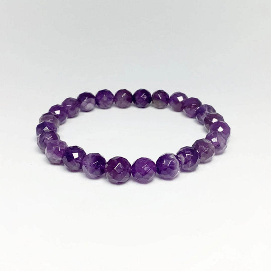 Amethyst Faceted Beaded Bracelet - Rocks and Gems Canada