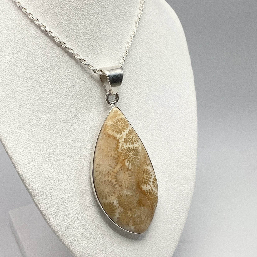 Fossilized Coral Pendant - Rocks and Gems Canada