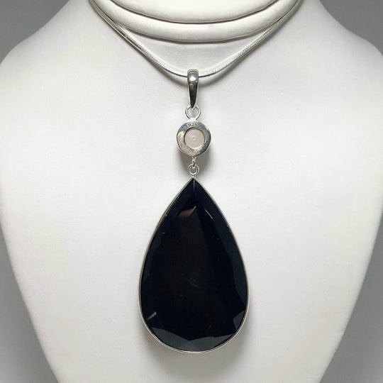 Faceted Black Onyx and Pearl Pendant - Rocks and Gems Canada