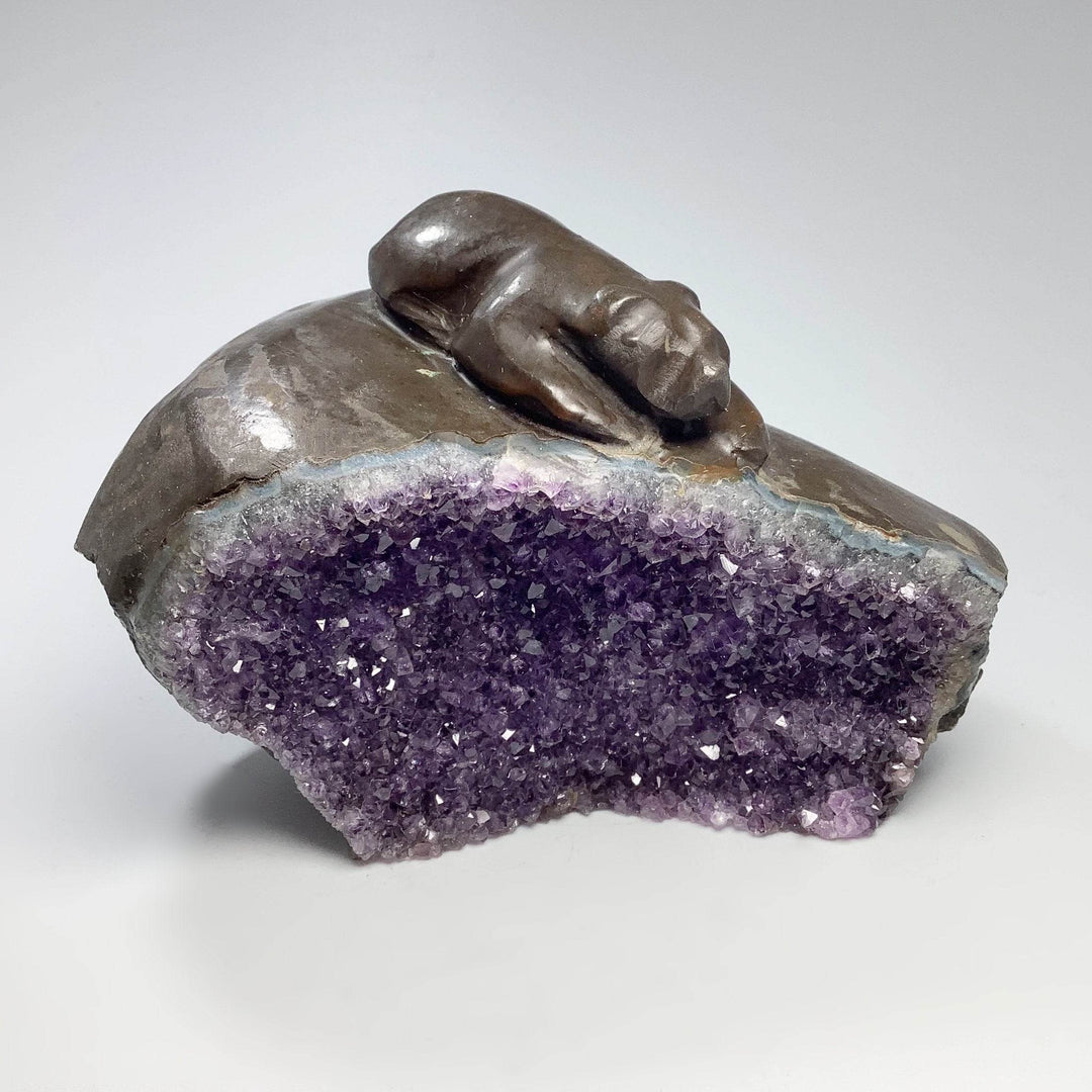 Amethyst Bear Carving - Rocks and Gems Canada