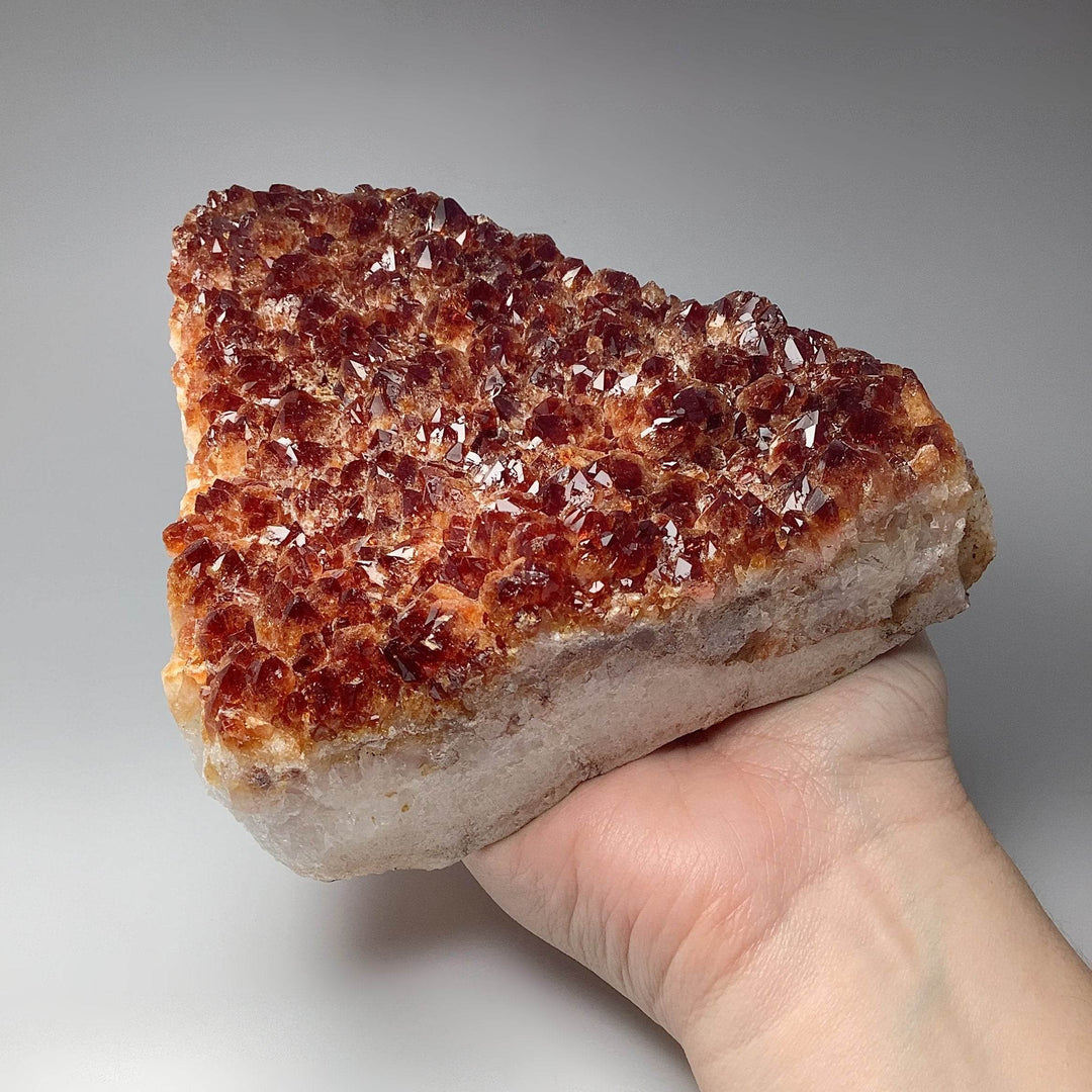 Dark Citrine Druze Cluster Stand Up - Rocks and Gems Canada