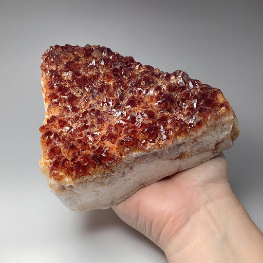 Dark Citrine Druze Cluster Stand Up - Rocks and Gems Canada