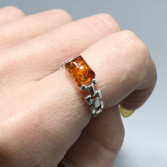 Cognac Amber Ring - Rocks and Gems Canada