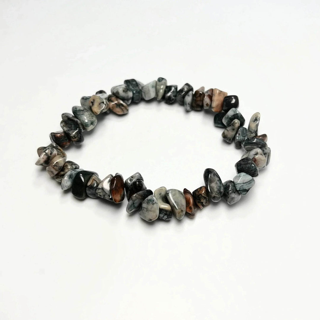 Black Crazy Lace Agate Chip Beaded Bracelet - Rocks and Gems Canada