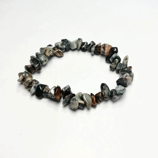 Black Crazy Lace Agate Chip Beaded Bracelet - Rocks and Gems Canada