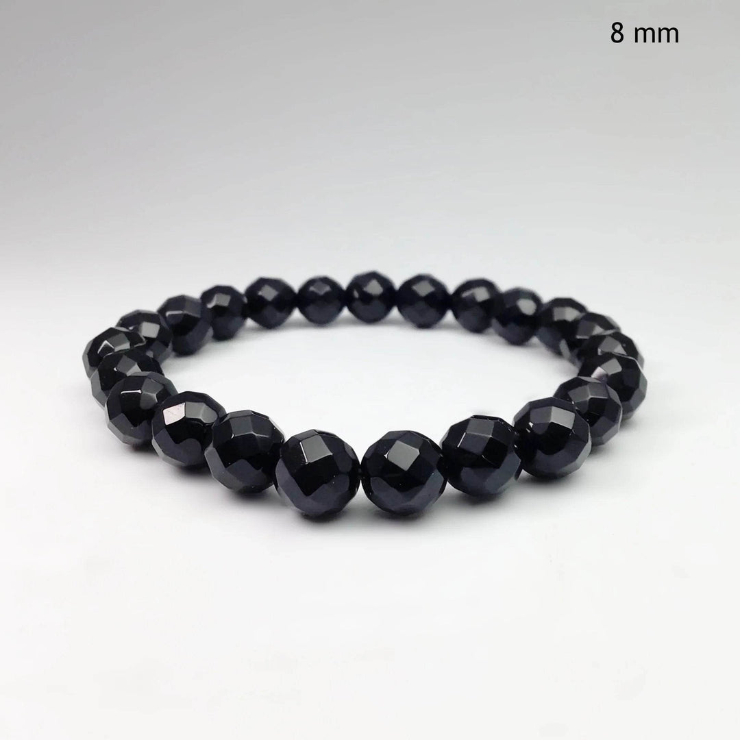 Black Onyx Faceted Beaded Bracelet - Rocks and Gems Canada