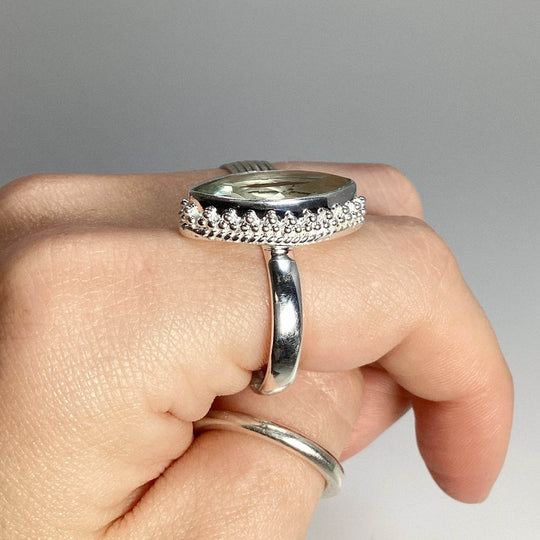 Green Amethyst Marquise Cut Ring - Rocks and Gems Canada