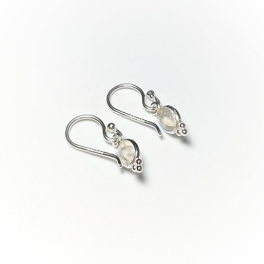 Rainbow Moonstone Dangle Earrings - Rocks and Gems Canada