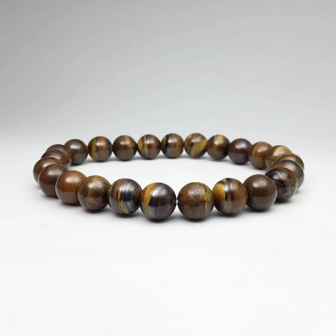 Brown Gold Tiger Iron Beaded Bracelet - Rocks and Gems Canada