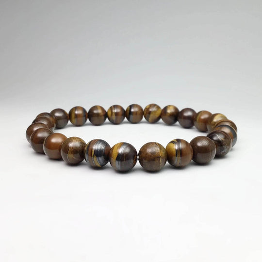Brown Gold Tiger Iron Beaded Bracelet - Rocks and Gems Canada