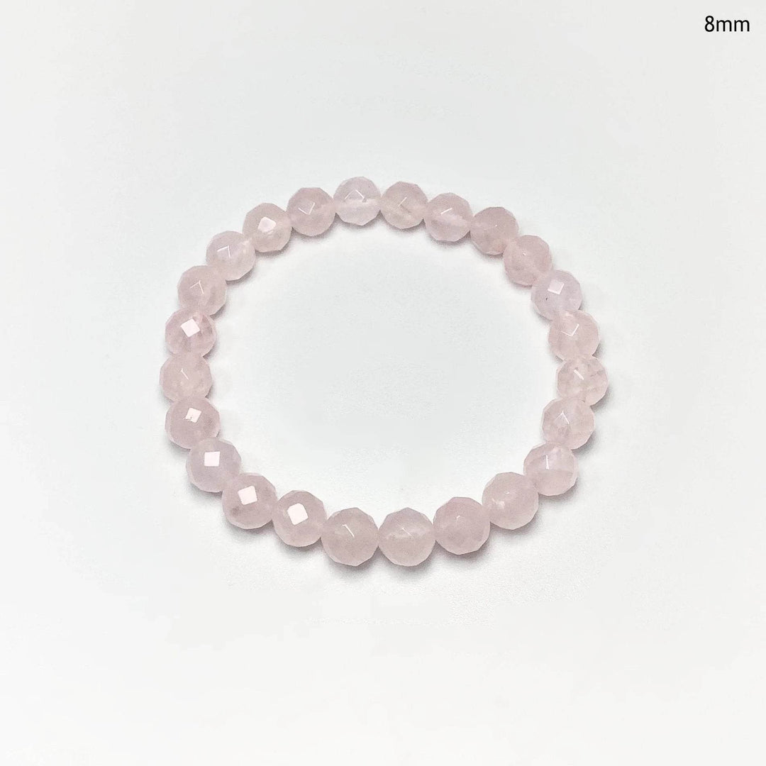 Rose Quartz Faceted Beaded Bracelet - Rocks and Gems Canada