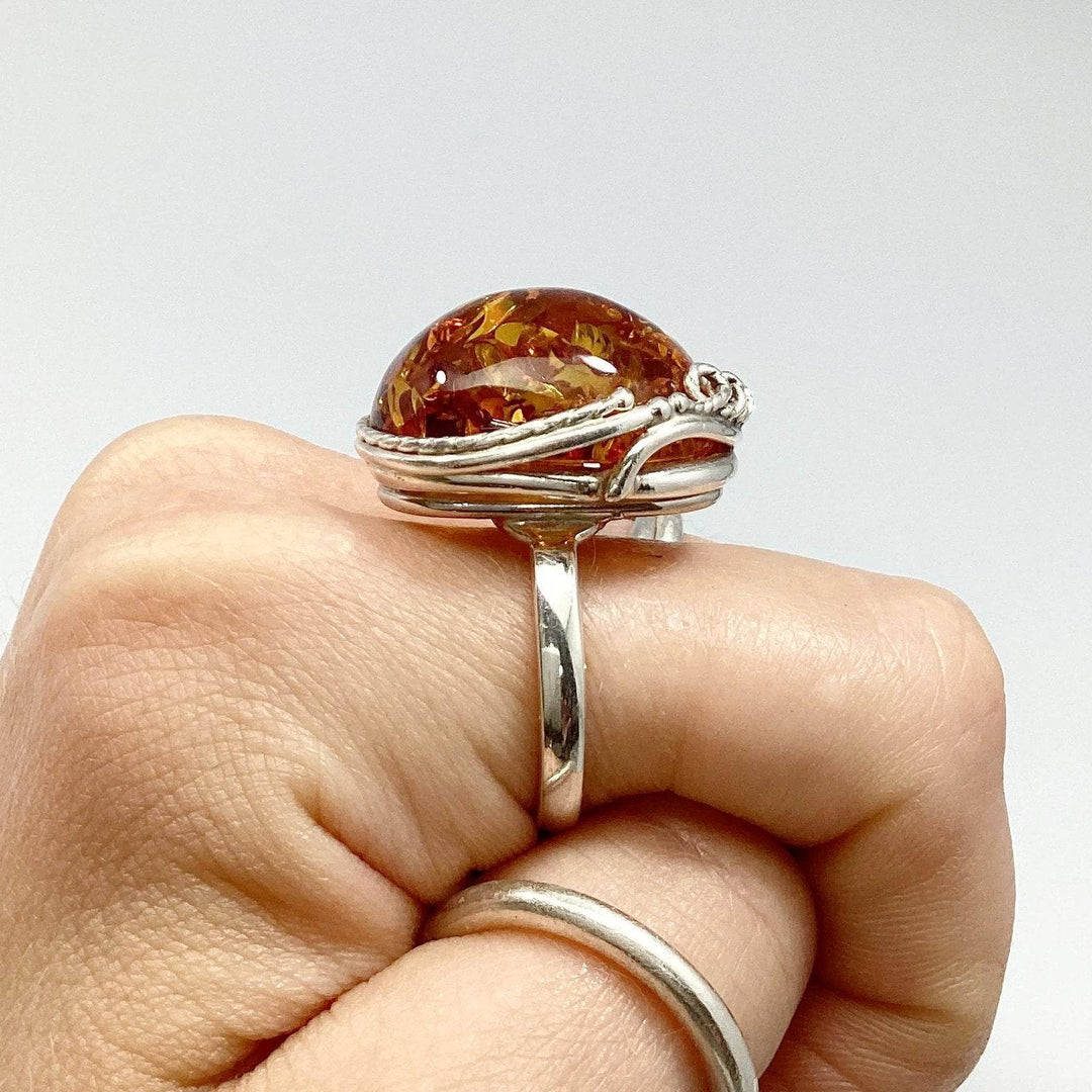 Cognac Amber Ring - Rocks and Gems Canada