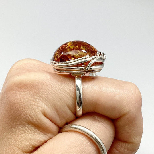 Cognac Amber Ring - Rocks and Gems Canada