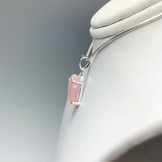 Raw Rose Quartz Pendant - Rocks and Gems Canada