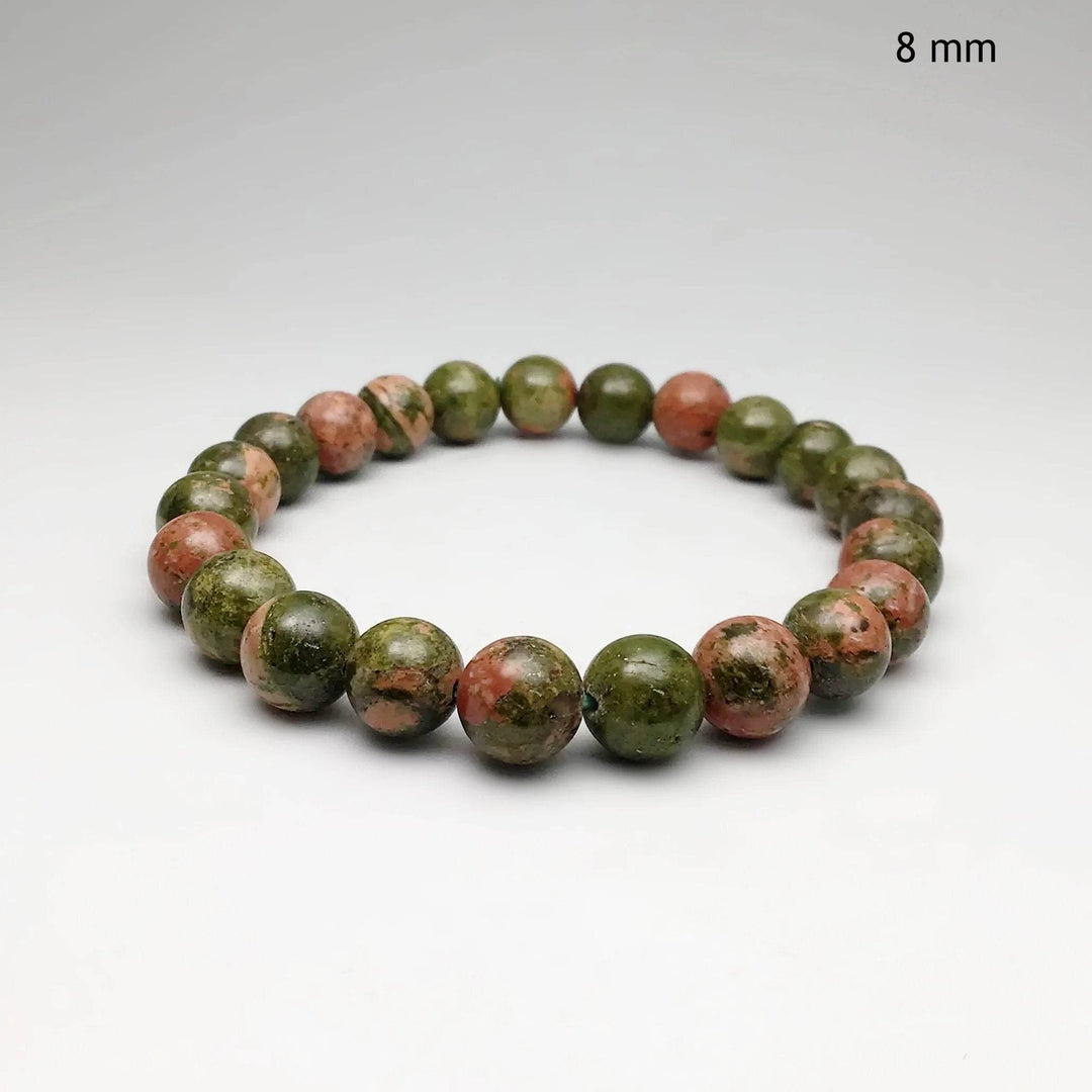 Unakite Jasper Beaded Bracelet - Rocks and Gems Canada