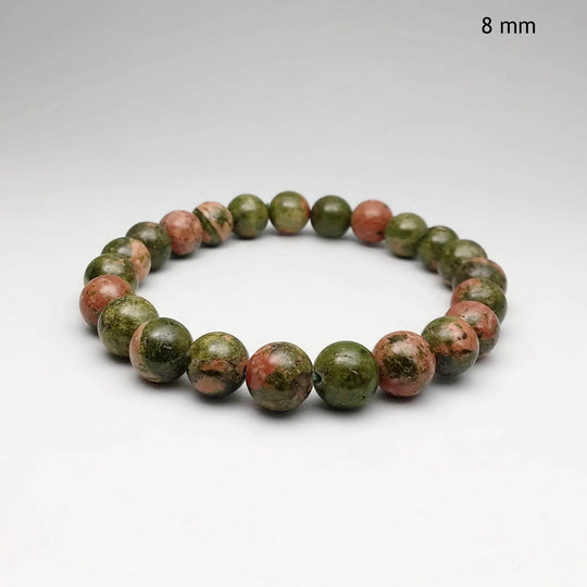 Unakite Jasper Beaded Bracelet - Rocks and Gems Canada