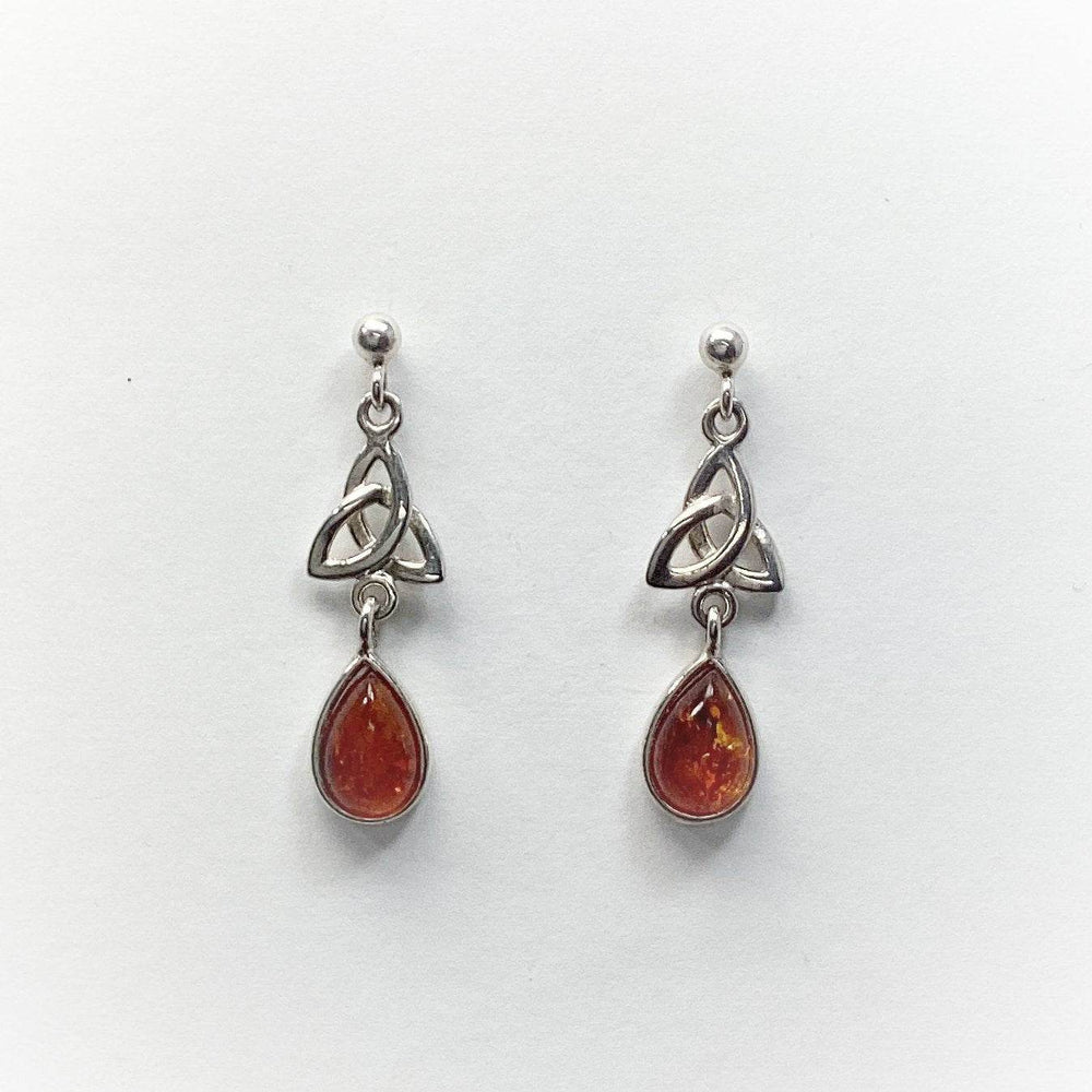 Cognac Amber Stud Earrings - Rocks and Gems Canada