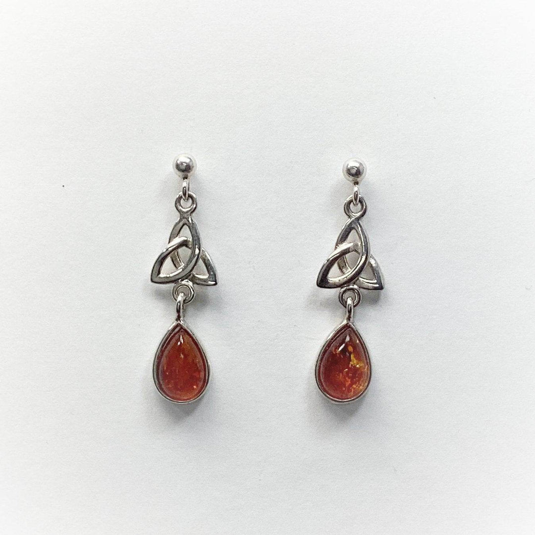 Cognac Amber Stud Earrings - Rocks and Gems Canada