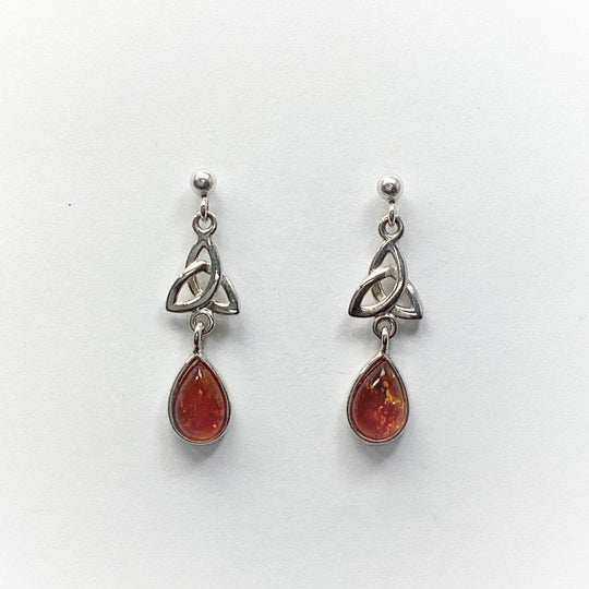 Cognac Amber Stud Earrings - Rocks and Gems Canada