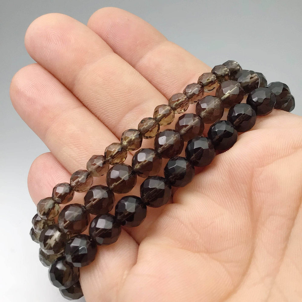 Smoky Quartz Faceted Beaded Bracelet - Rocks and Gems Canada