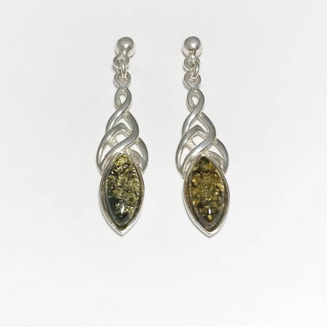 Green Amber Stud Earrings - Rocks and Gems Canada