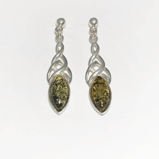 Green Amber Stud Earrings - Rocks and Gems Canada