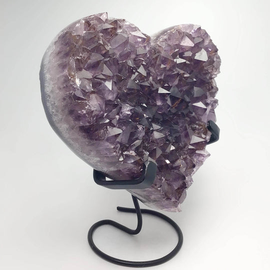 Amethyst Druze Cluster Heart On Stand - Rocks and Gems Canada