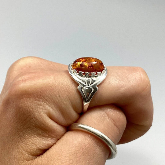 Cognac Amber Ring - Rocks and Gems Canada