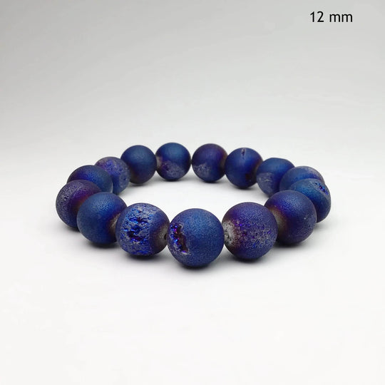 Druzy Matte Blue Beaded Bracelet - Rocks and Gems Canada
