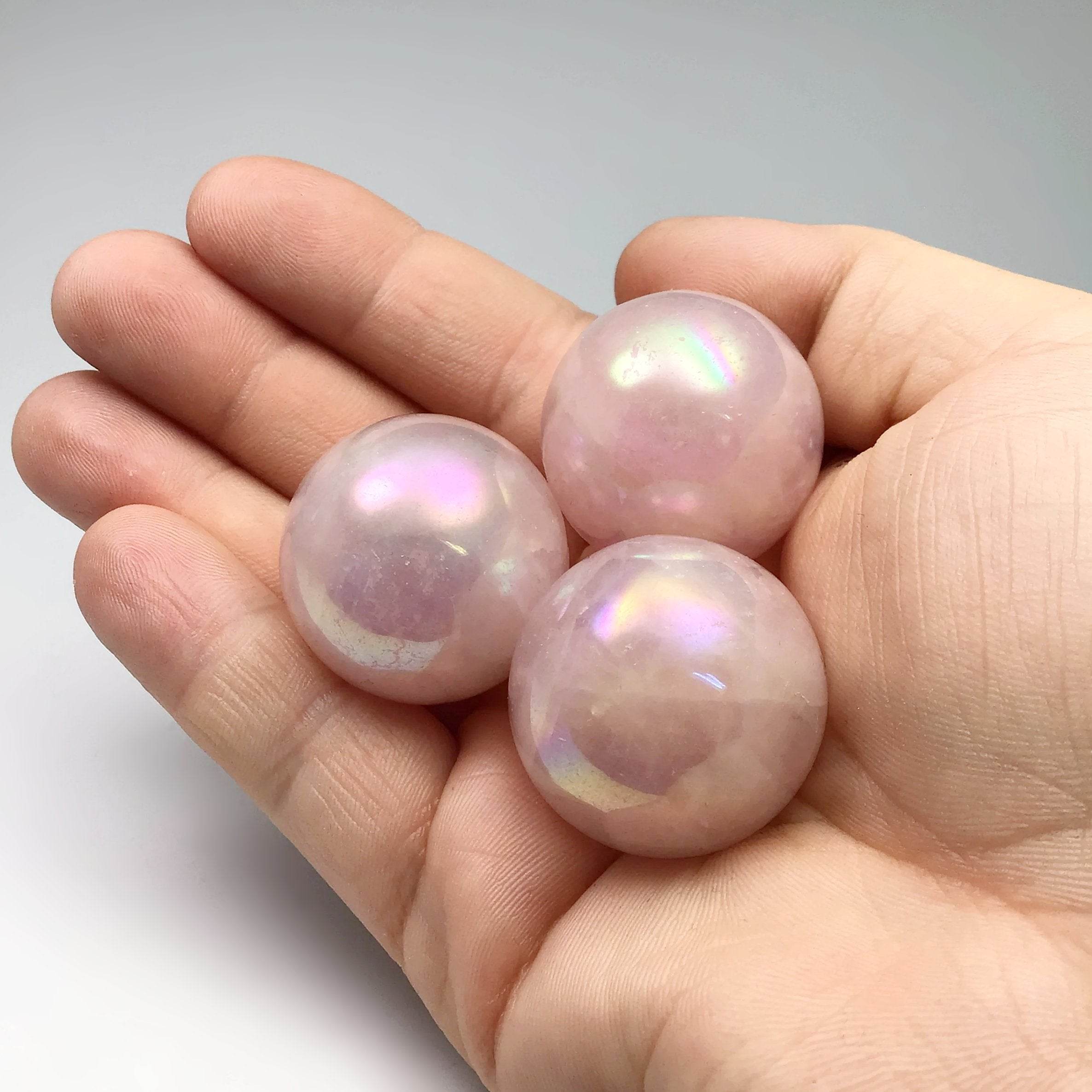 Aura Rose Quartz Sphere - Rocks and Gems Canada