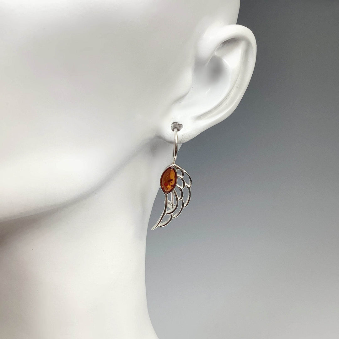 Cognac Amber Earrings - Rocks and Gems Canada