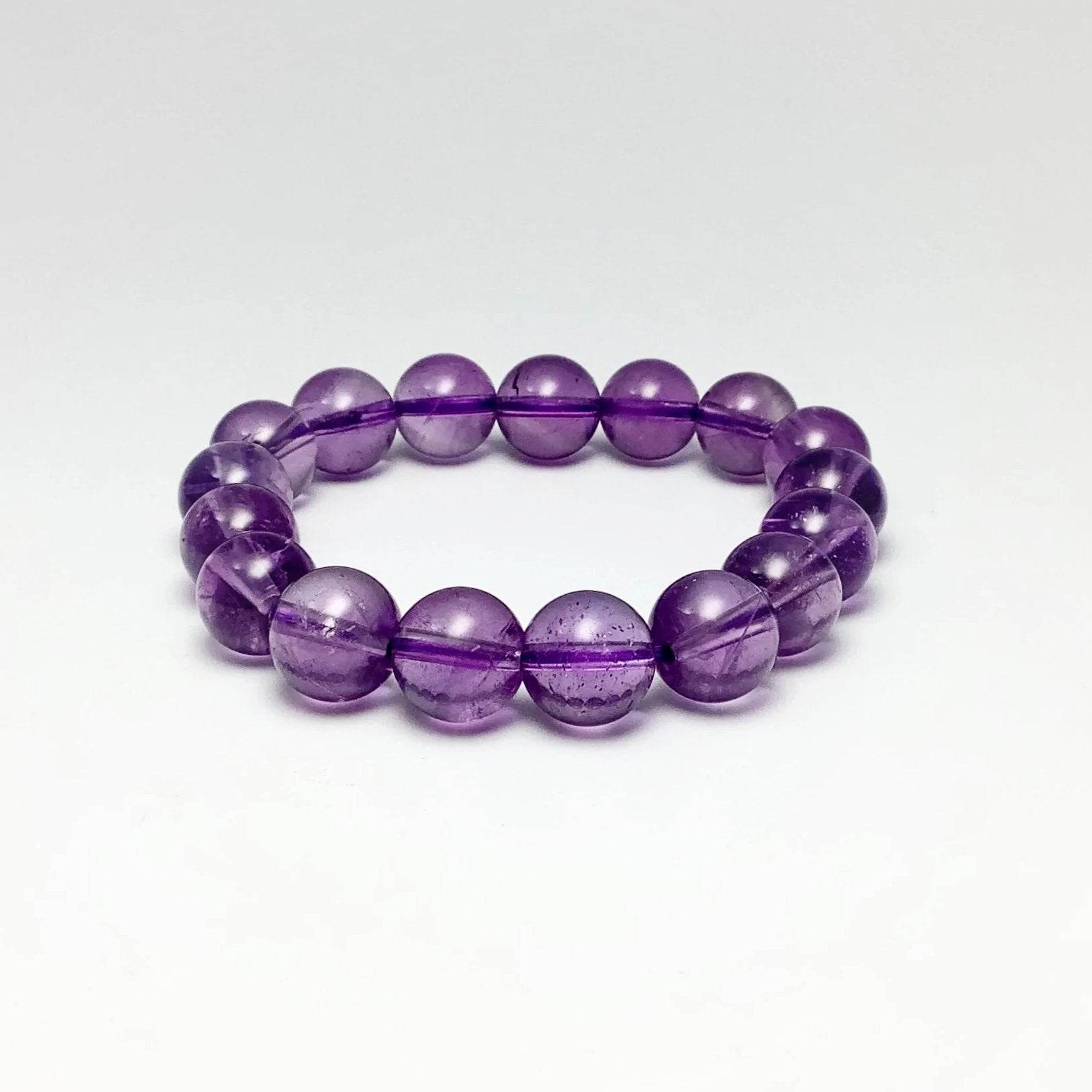 Amethyst Beaded Bracelet - High Quality - Rocks and Gems Canada