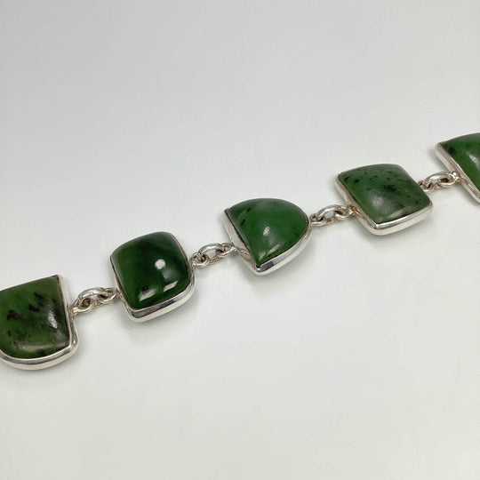 Canadian Jade Sterling Silver Bracelet - Rocks and Gems Canada