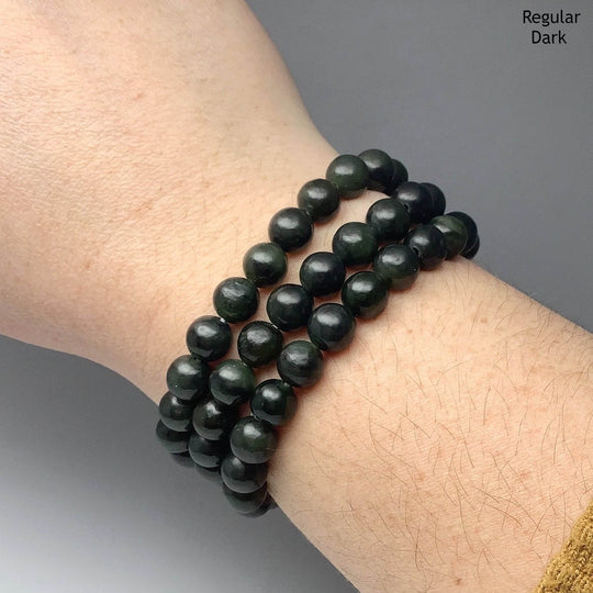Canadian Jade Triple Wrap Beaded Bracelet - Rocks and Gems Canada