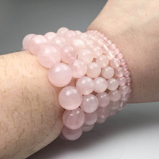 Rose Quartz Beaded Bracelet - Rocks and Gems Canada