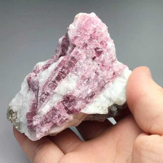 Pink Tourmaline with Aquamarine in Matrix - Rocks and Gems Canada