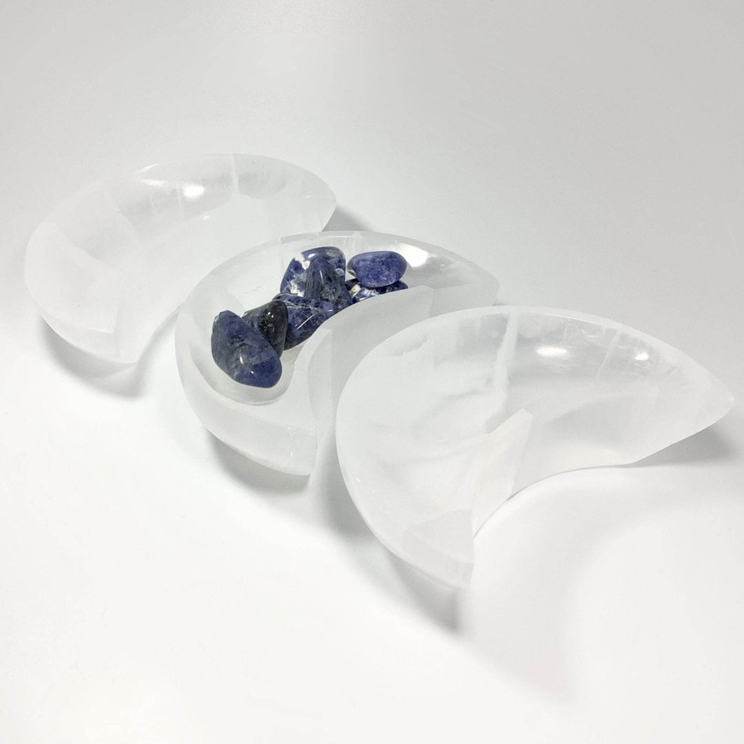 Selenite Half Moon Bowl - Rocks and Gems Canada