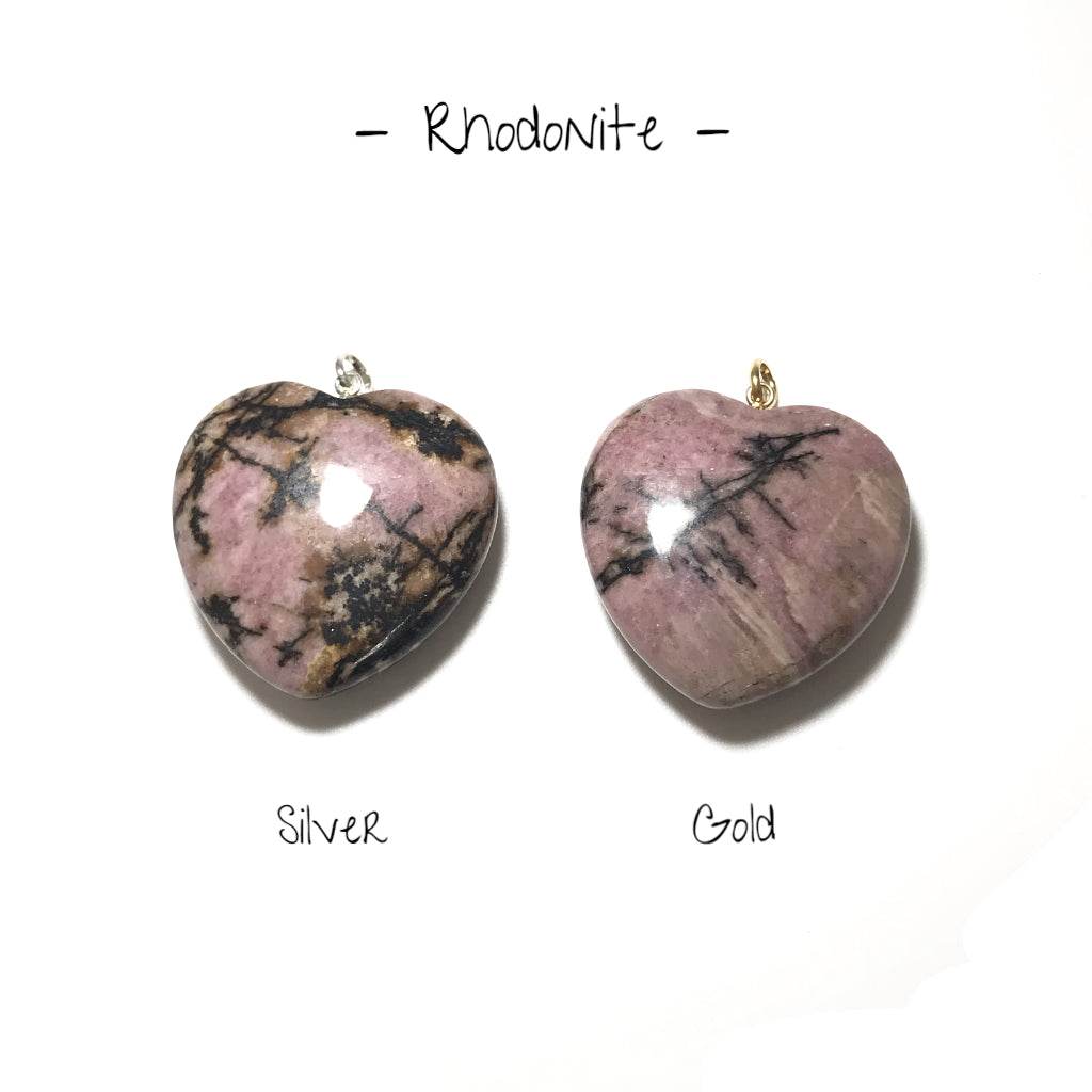 Heart Shaped Gemstone Pendant - Large - Rocks and Gems Canada