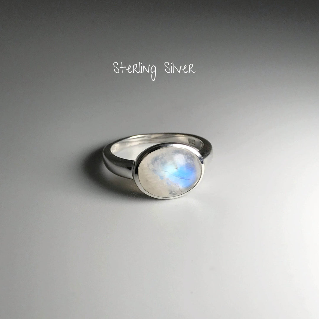Rainbow Moonstone Ring - Rocks and Gems Canada