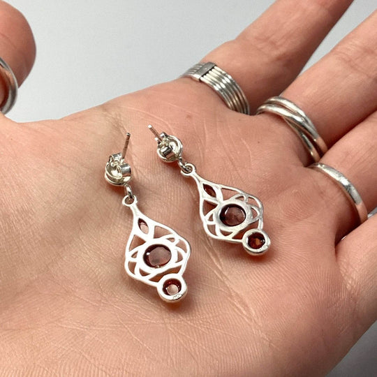 Cognac Amber Stud Earrings - Rocks and Gems Canada