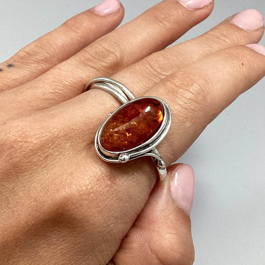Cognac Amber Ring - Rocks and Gems Canada