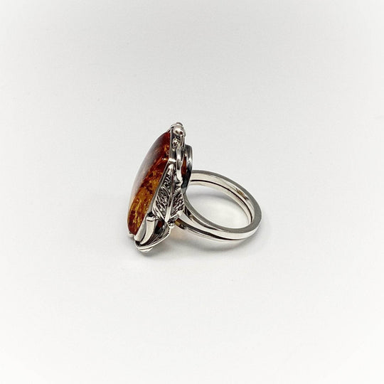 Cognac Amber Ring - Rocks and Gems Canada
