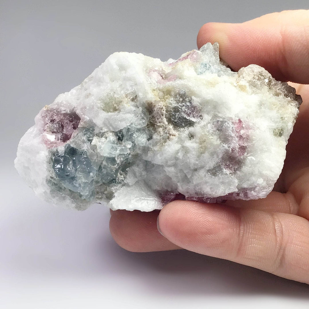 Pink Tourmaline with Aquamarine in Matrix - Rocks and Gems Canada