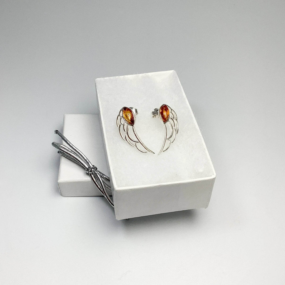 Cognac Amber Earrings - Rocks and Gems Canada