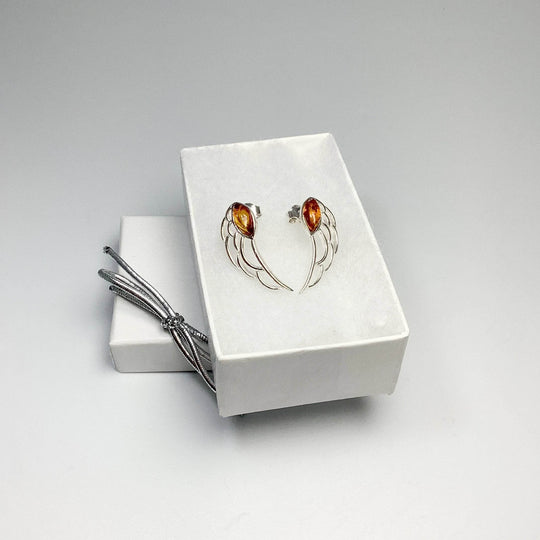 Cognac Amber Earrings - Rocks and Gems Canada