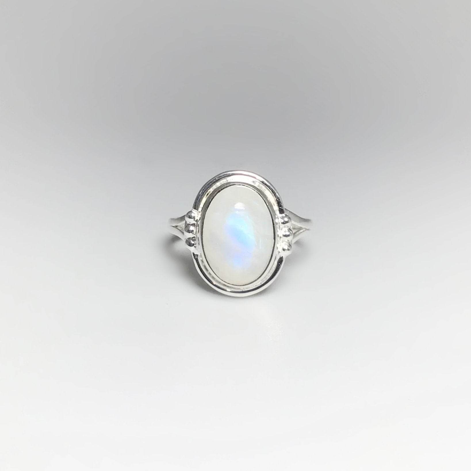 Rainbow Moonstone Ring - Rocks and Gems Canada