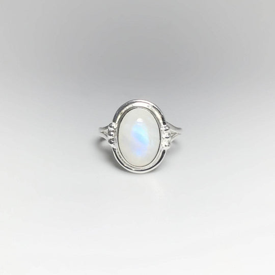 Rainbow Moonstone Ring - Rocks and Gems Canada