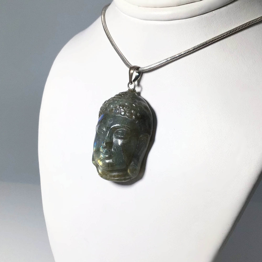 Labradorite Buddha Head Pendant - Rocks and Gems Canada