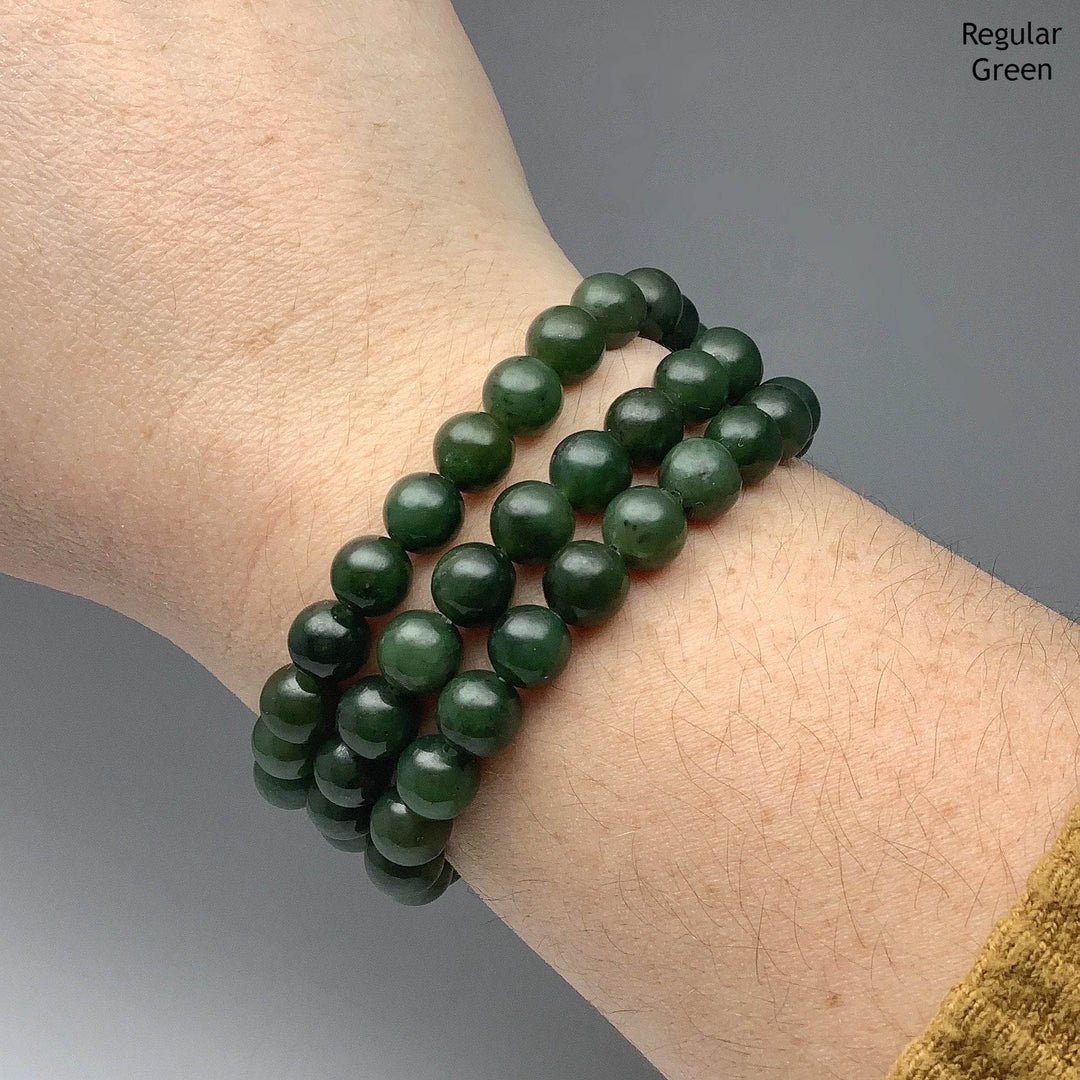 Canadian Jade Triple Wrap Beaded Bracelet - Rocks and Gems Canada