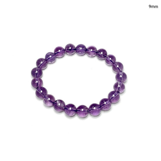 Amethyst Beaded Bracelet - High Quality - Rocks and Gems Canada